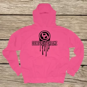 pink hoodie retro black