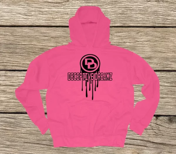 pink hoodie retro black