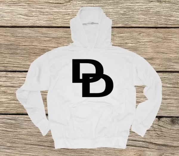 white hoodie dd black