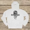 white hoodie retro black