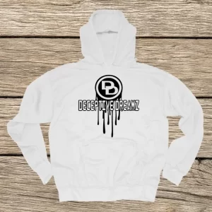 white hoodie retro black