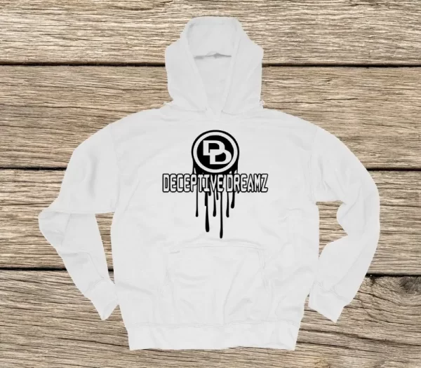 white hoodie retro black