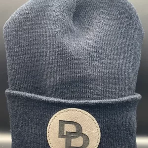 grey and black DD black beanie