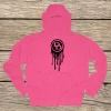 pink hoodie drip black